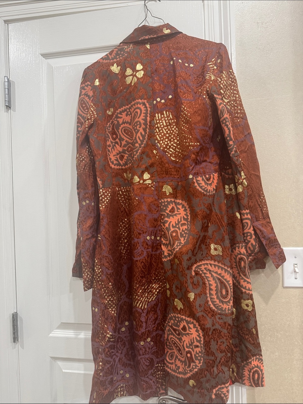Free people Women's Rust Floral-Print Long jacket - Picture 5 of 6